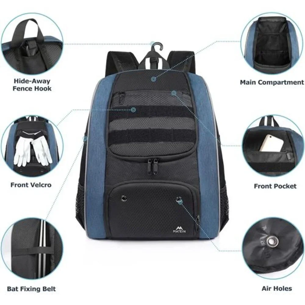 Baseball Backpack, Lightweight Softball Bags with Shoes Compartment for Men